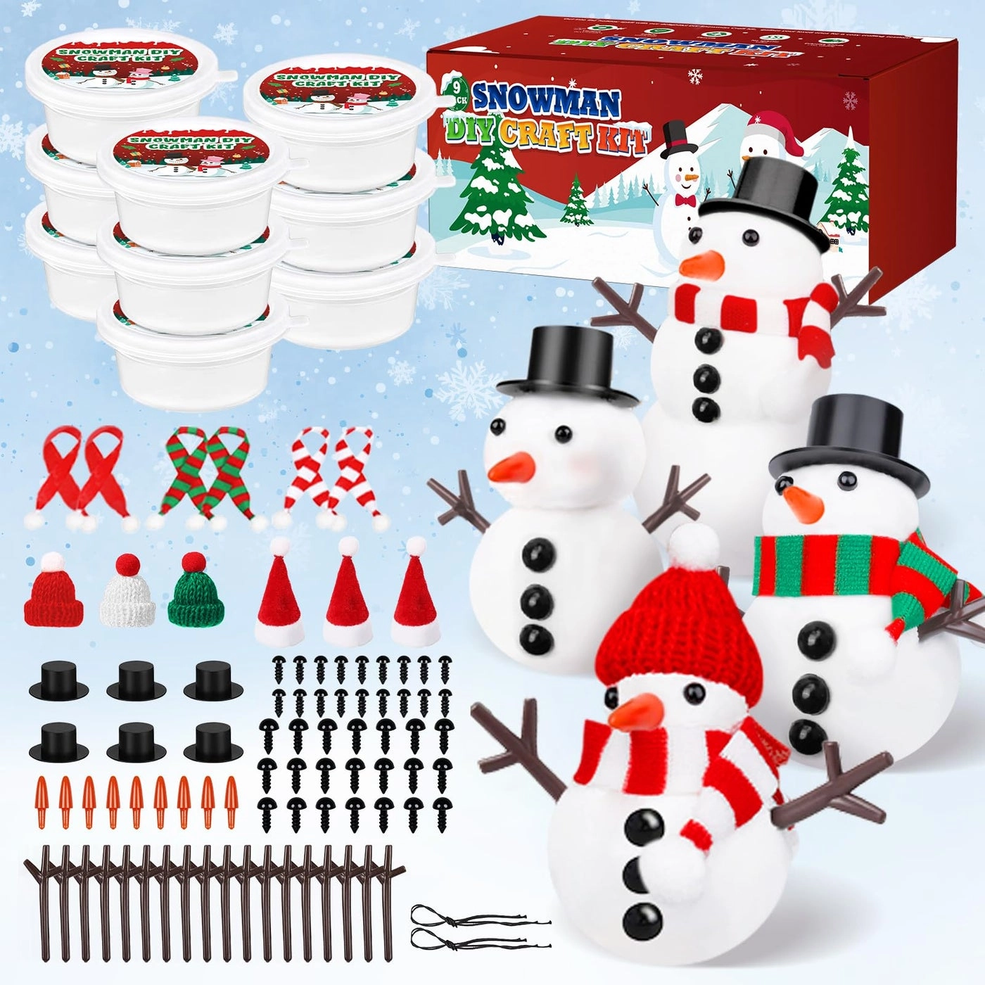 Modeling Clay Snowman Kit 9 Pack