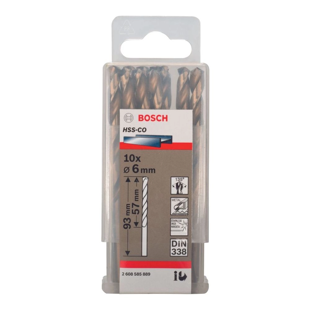 Bosch Metal Drill Bits - HSS-Co 10 piece(s) 6.0 mm