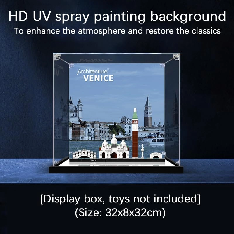 Acrylic Display Case - 32 x 8 x 32 cm Mirror + Spray Painting Thickened Model (3mm)