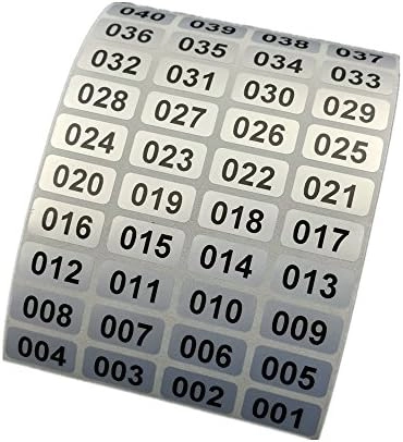 Extrontonda Consecutive Number Inventory Stickers - 1000 Labels Per Package 0.79" x 0.38"