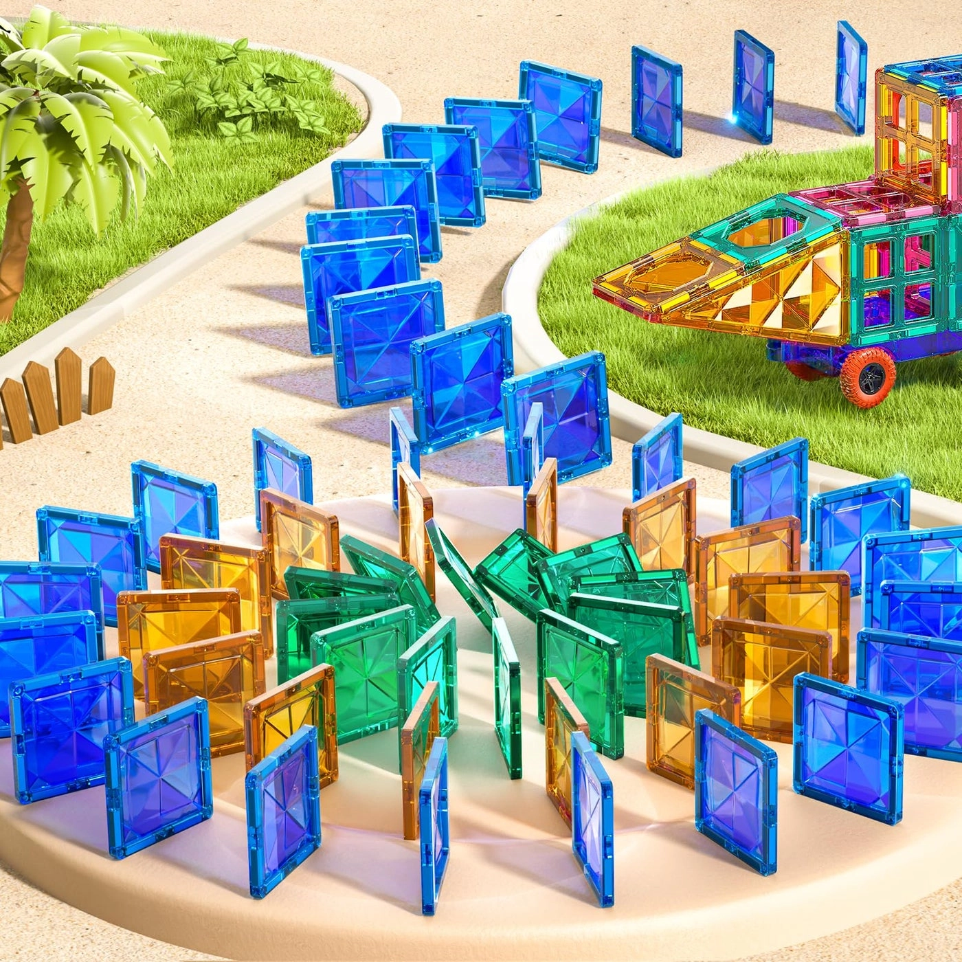 Magnetic Tiles - 3 4 5 6 7 8+ 80 pieces