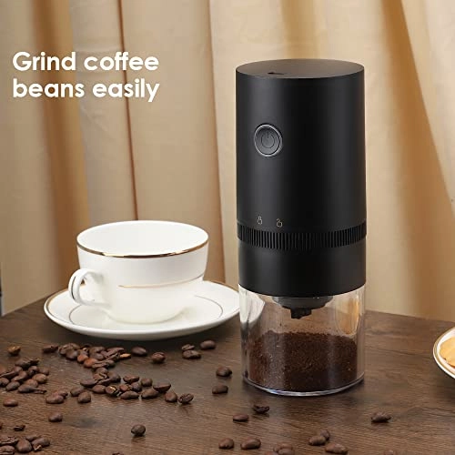 Electric Coffee Grinder - White Portable Rechargeable