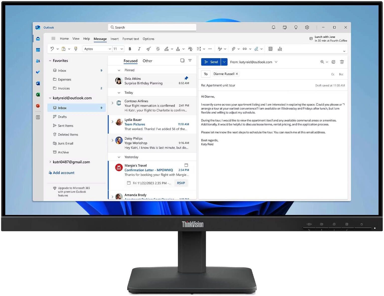 Ard Al Zaeem Computer Trading ThinkVision S24-4e 64B5KAT1UK - 23.8-inch 1920x1080