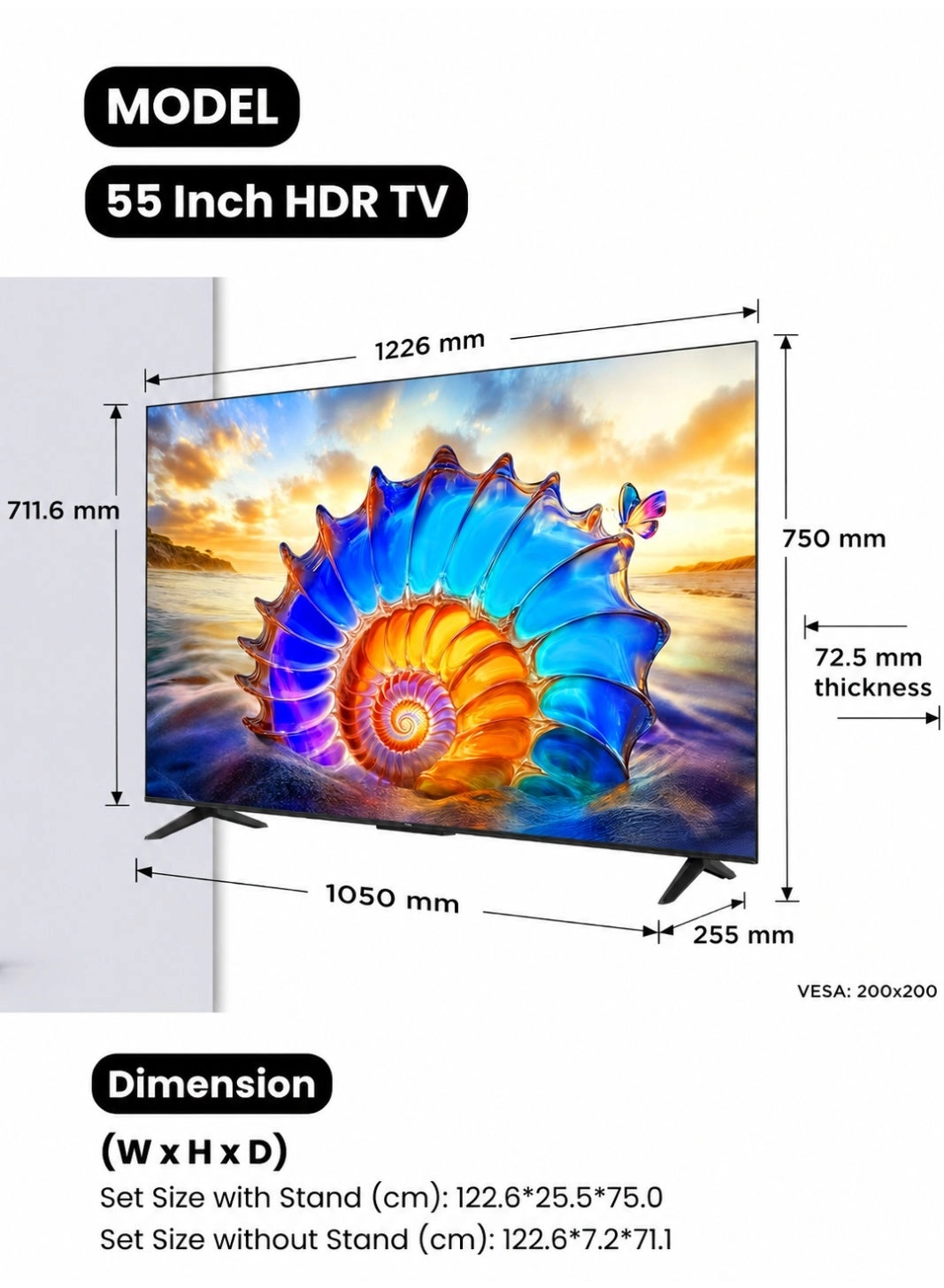 55P61L - 55 Inch