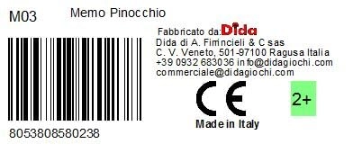 Memory Pinocchio - 3 years and up 20 pieces