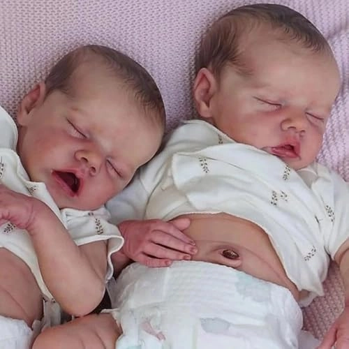 Reborn Baby Doll - 18 inch Silicone Boy and Girl Ages 3+ Bundle
