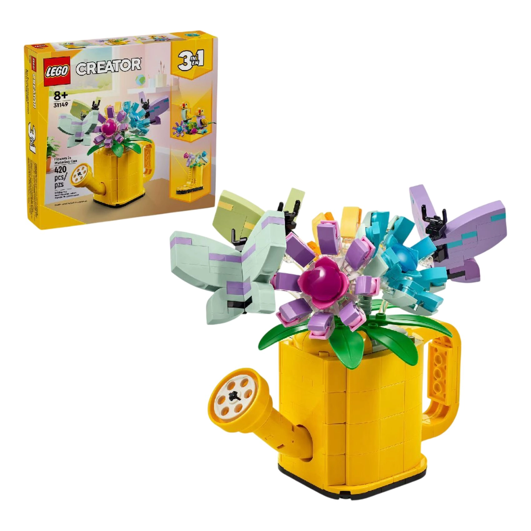 Flowers in Watering Can (31149) - Yellow