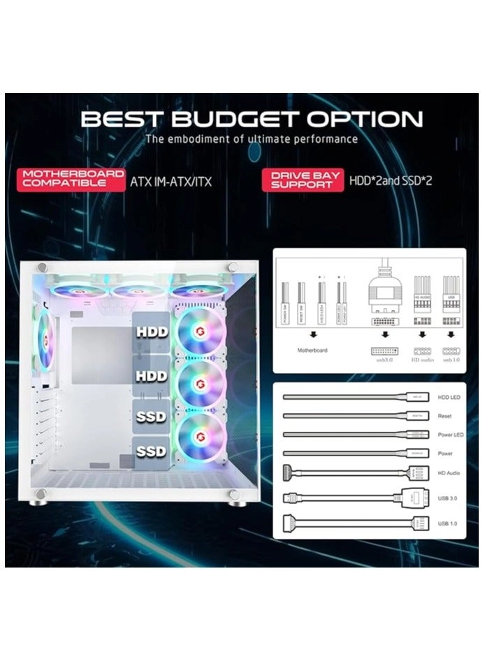 Emperor Arctic III - Tempered Glass Mid Tower