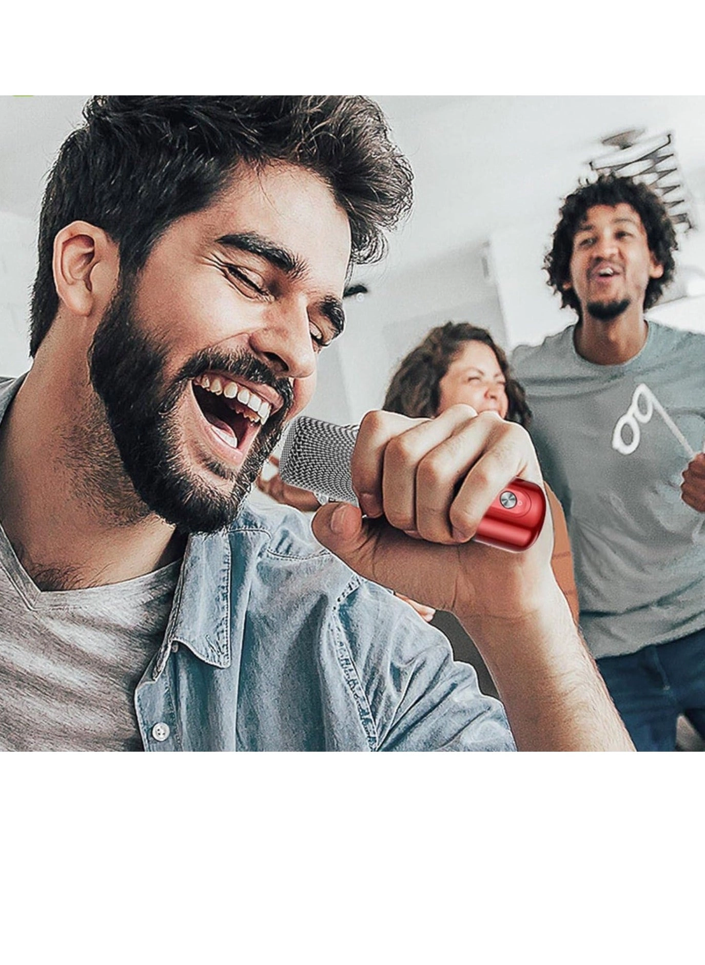 Portable Bluetooth Karaoke Speaker - Rechargeable wireless microphone Type-C charging TF Card support