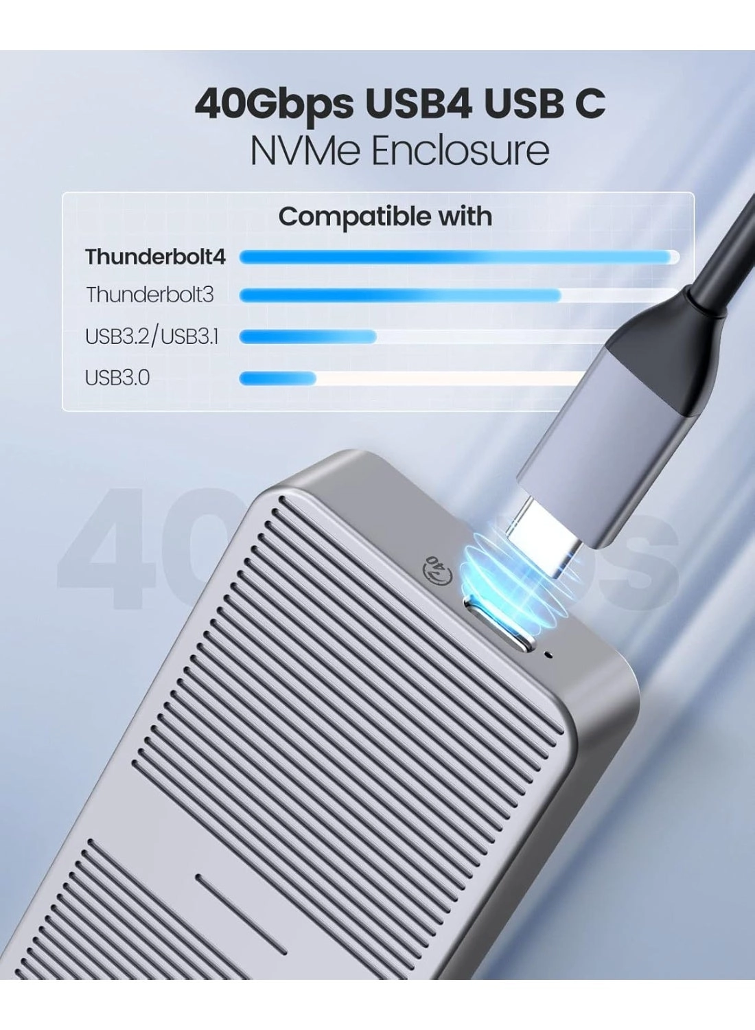 M.2 NGFF NVMe Enclosure - USB 3.2 Type C USB 3.0