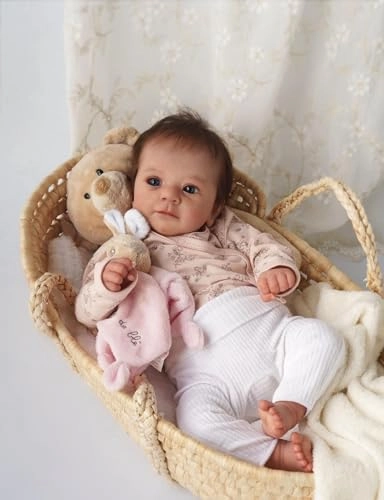 Reborn Baby Doll - 18 Inch Vinyl Girl Blonde Blue Eyes Ages 3+