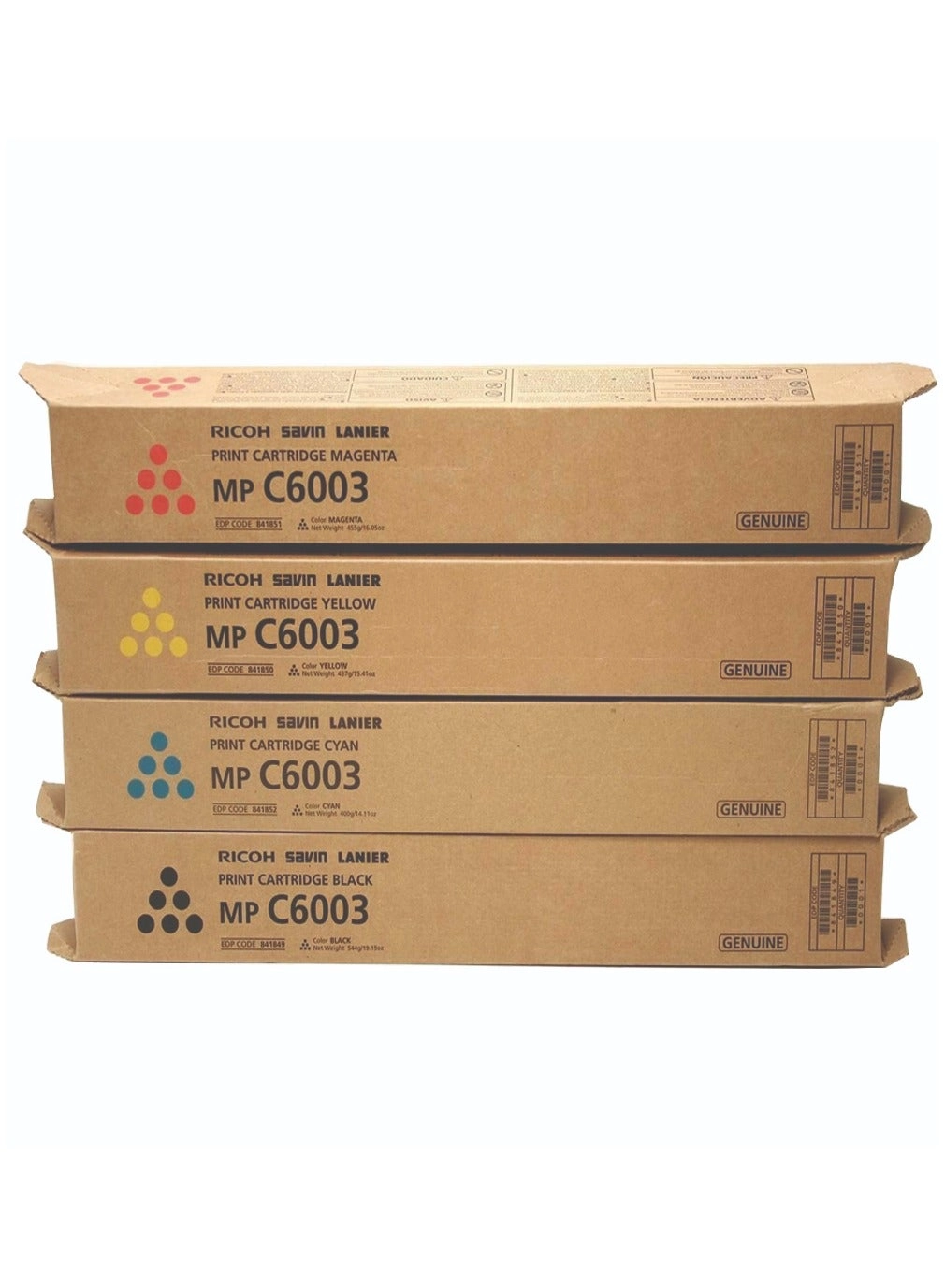 Ricoh Toner Cartridge Set - Black Cyan Magenta Yellow