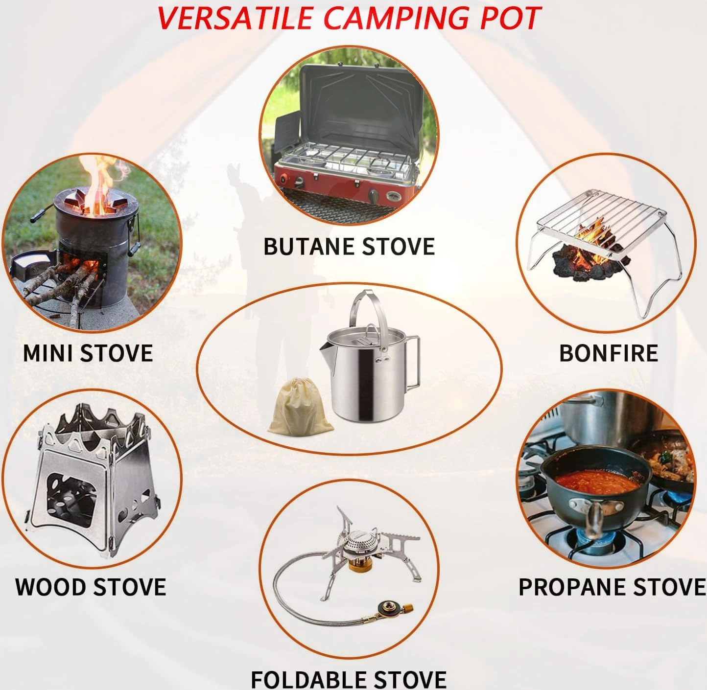 Camping Pot - 1.0 count 1.2 litres