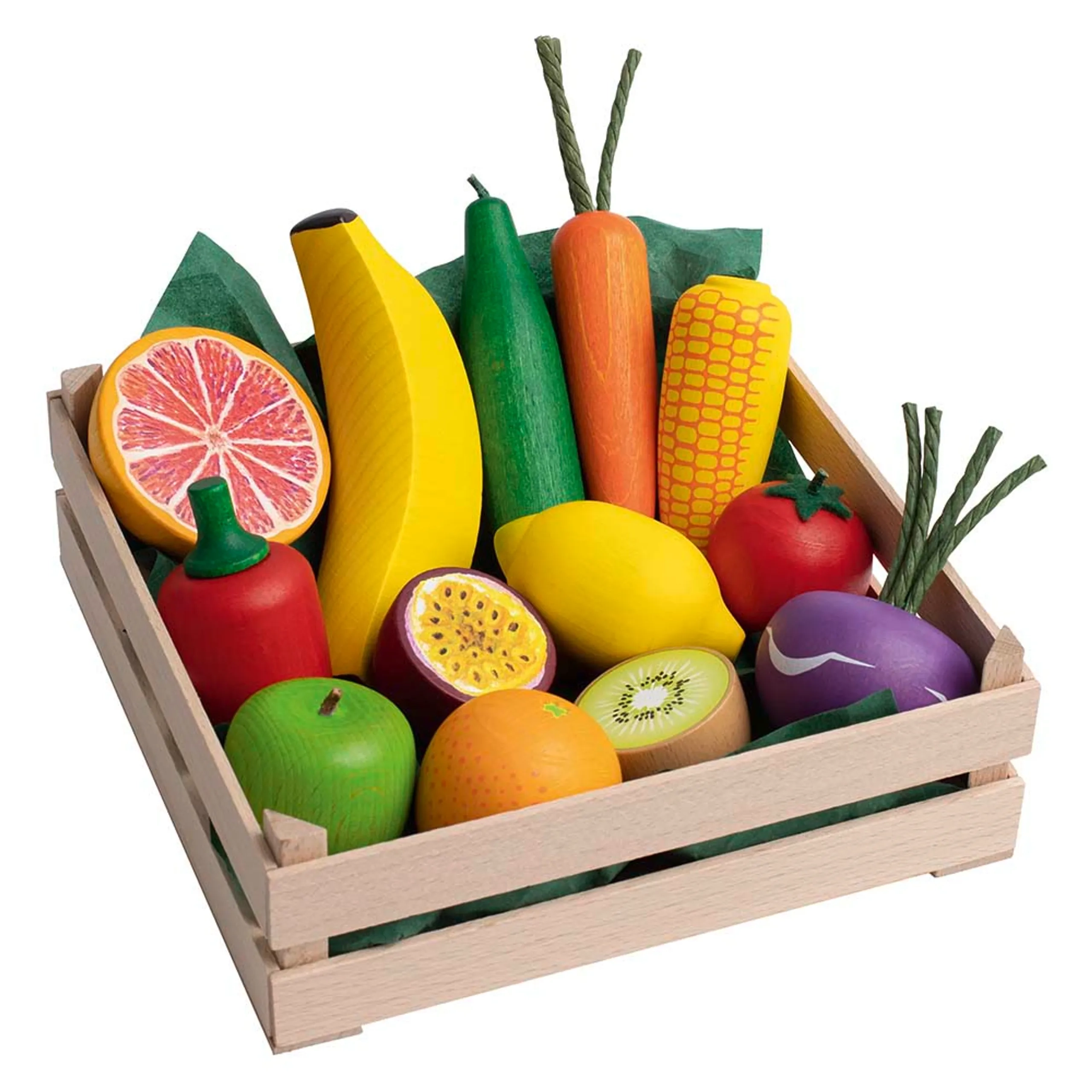 Erzi Wooden Fruit & Vegetables Toys XL - Suitable for 3 years & above 13 pieces