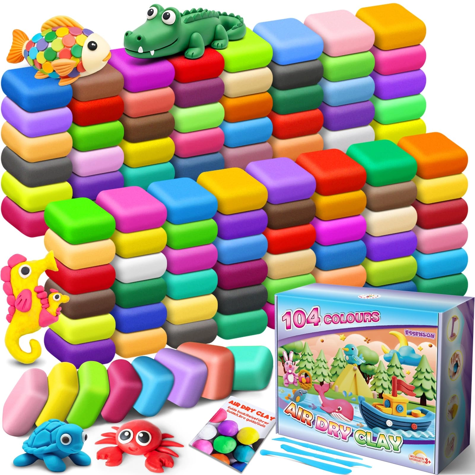 ESSENSON Air Dry Clay - 800g 104pcs.