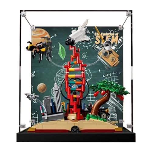 Acrylic Transparent Collectible Display Case for LEGO 21355 Knowledge is Power Block Model - 3mm thickness
