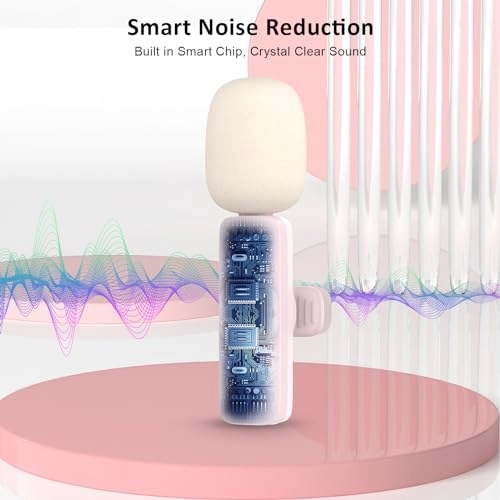 Wireless Microphone - 2 Clip on Microphones(Pink)