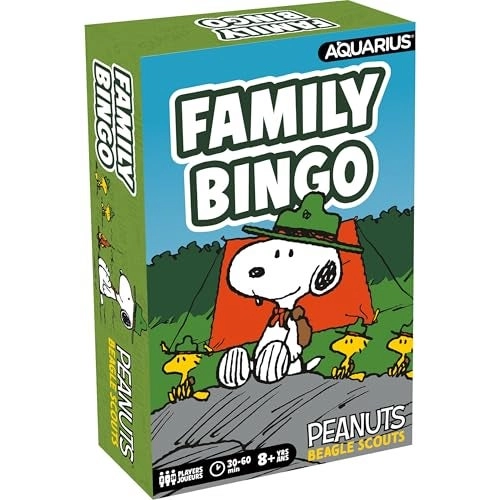 Aquarius Peanuts Snoopy Beagle Scouts Family Bingo - English
