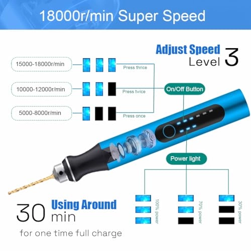 Mini Drill Pen - 3Speed Cordless Rechargeable