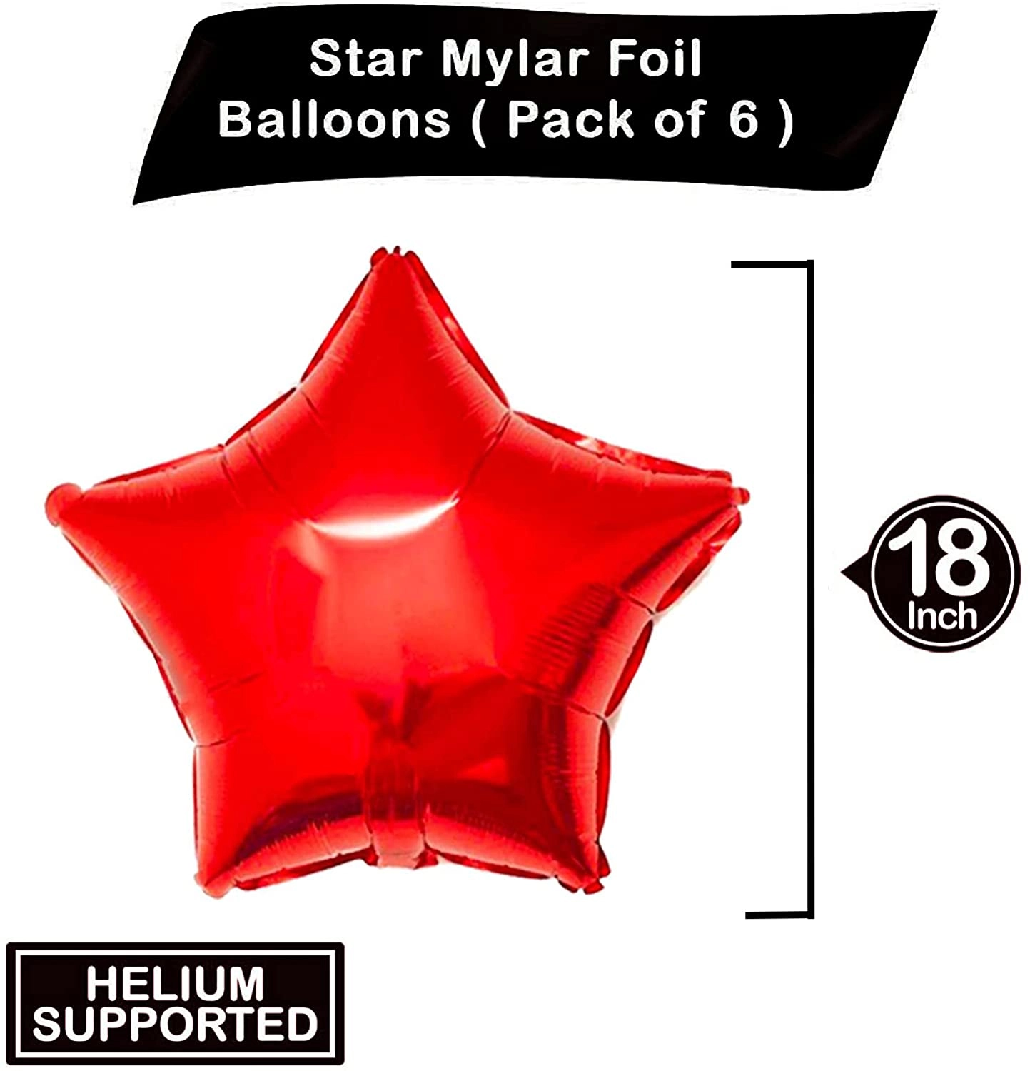 Star Foil Balloons - 6-Pieces Wedding Anniversary Birthday