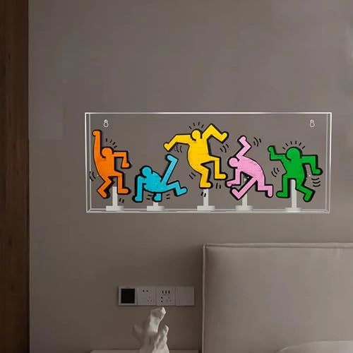 31216 Ke*ith Ha*Ring-Dancing Little Man - Clear Acrylic Display Case Transparent type