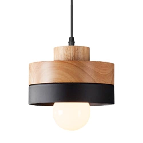 Round Wood Pendant Light - E27 18cm