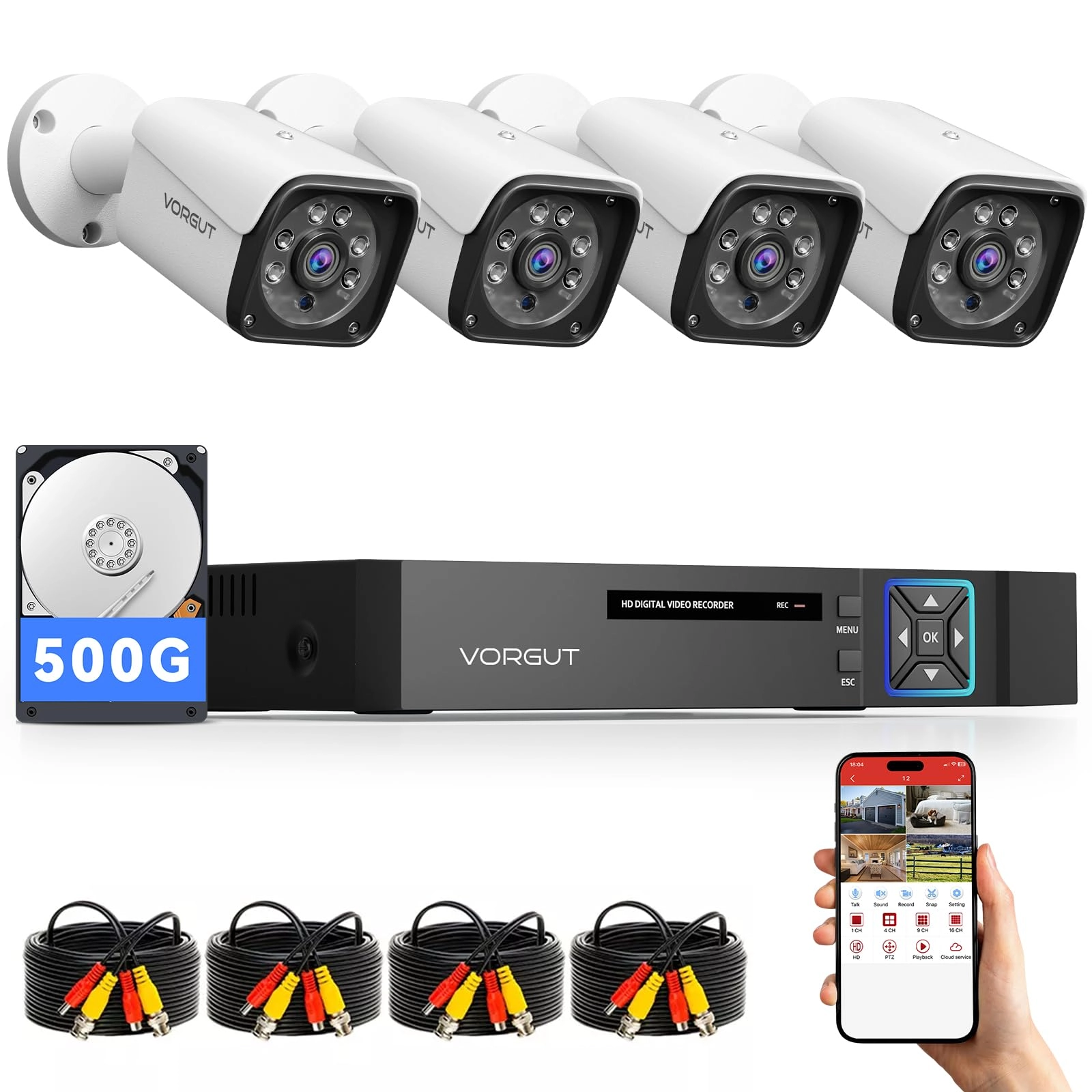 Guangzhou Juan Intelligent Tech Joint Stock Co.,Ltd Wired Security Camera System - 4X Camera 4 3MP
