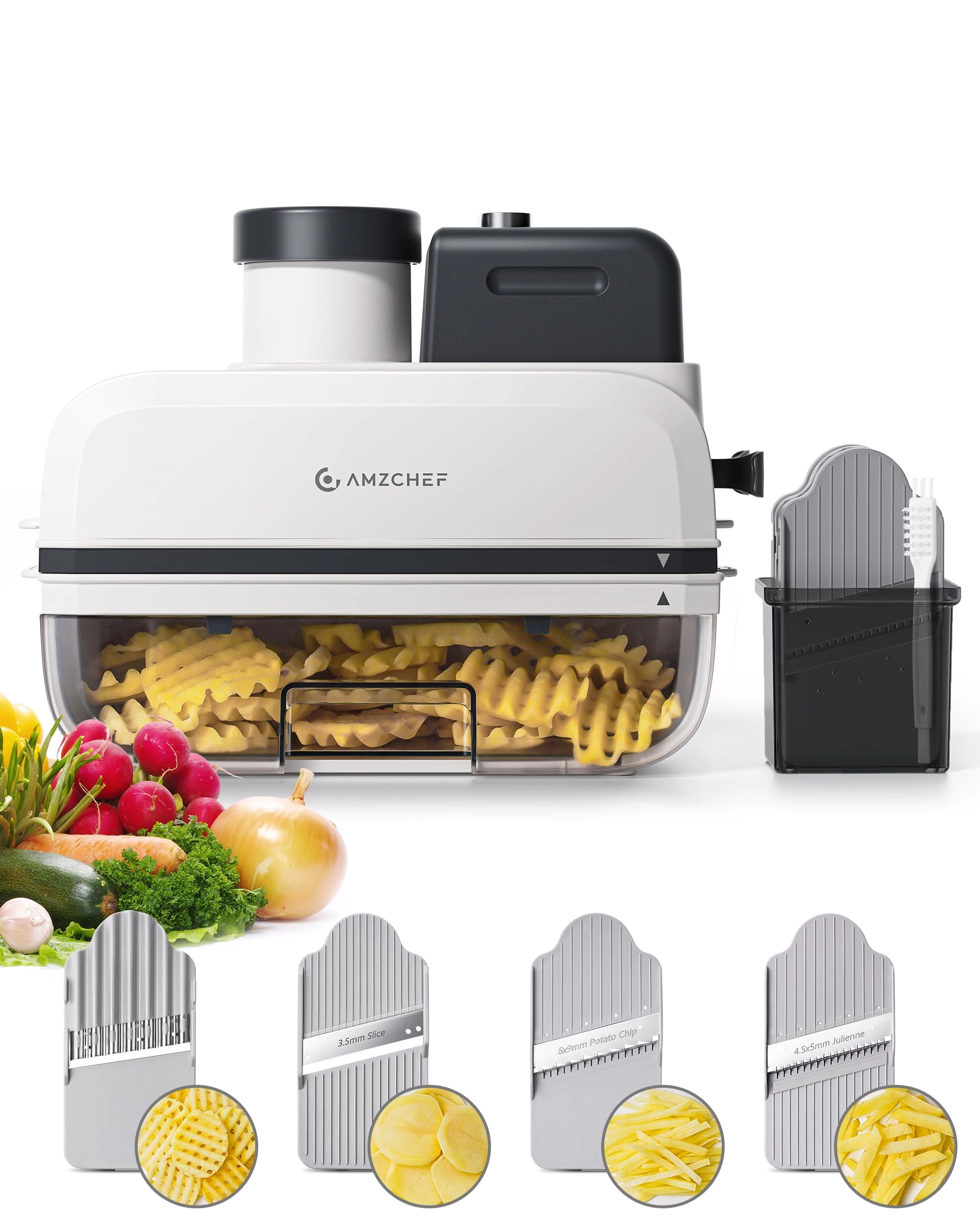 Amzchef Vegetable Slicer & Food Processor - Automatic 5-in-1