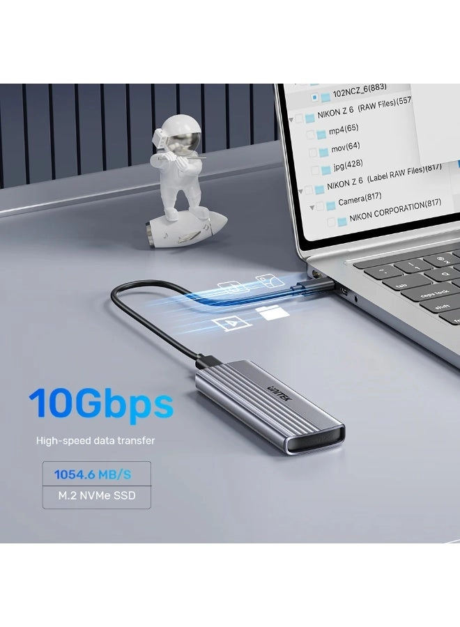 M.2 PCIe NVMe SSD Enclosure - 10Gbps USB-C M.2 NVMe M-Key 2230/2242/2260/2280