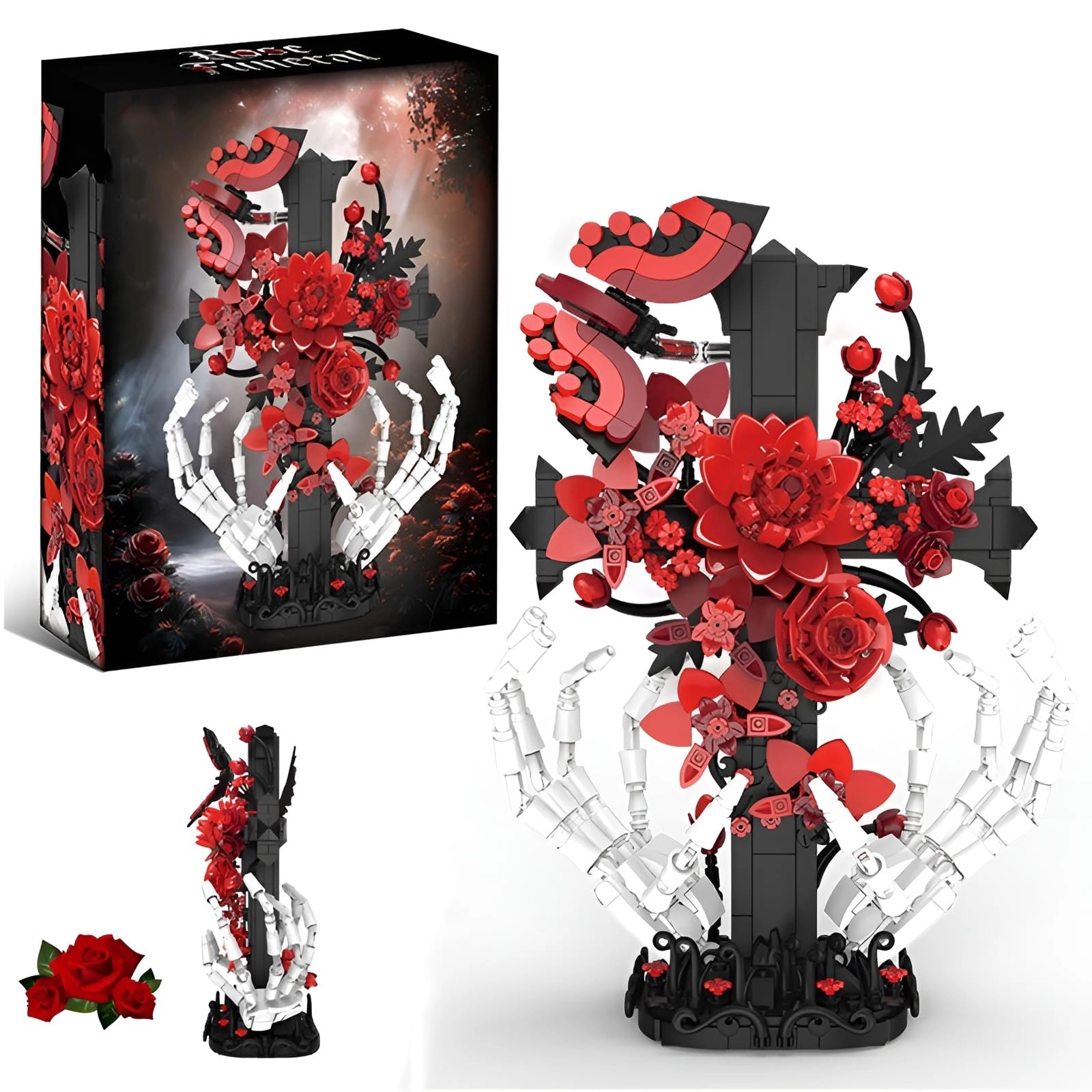 DzirePada Gothic Cross and Rose Building Kit (PND-K96247) - Botanical Collection
