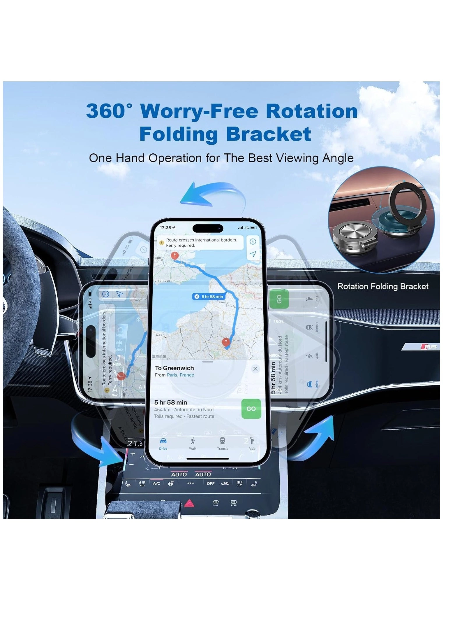 Adjustable Electric Vacuum Magnetic Suction Cup Phone Mount