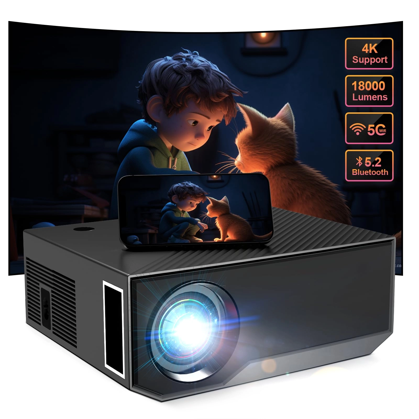 Projector 500 ANSI 1080P