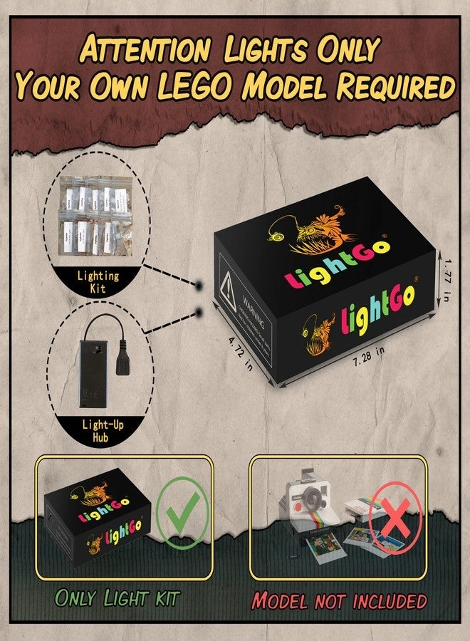 LED Lighting Kit for Lego 21345 Polaroid OneStep SX-70 Camera Building Set - Classic Version