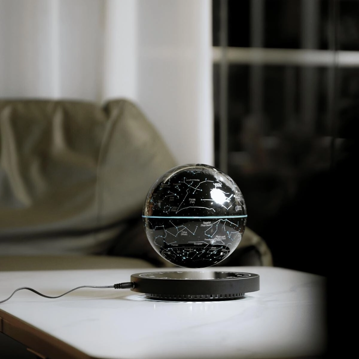 Levitating Starry Globe Lamp - Magnetic Base Touch Control Wireless Charging