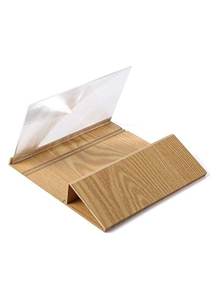 Mobile Phone Screen Magnifier - 3D HD 12 Inches Wooden Desktop Bracket