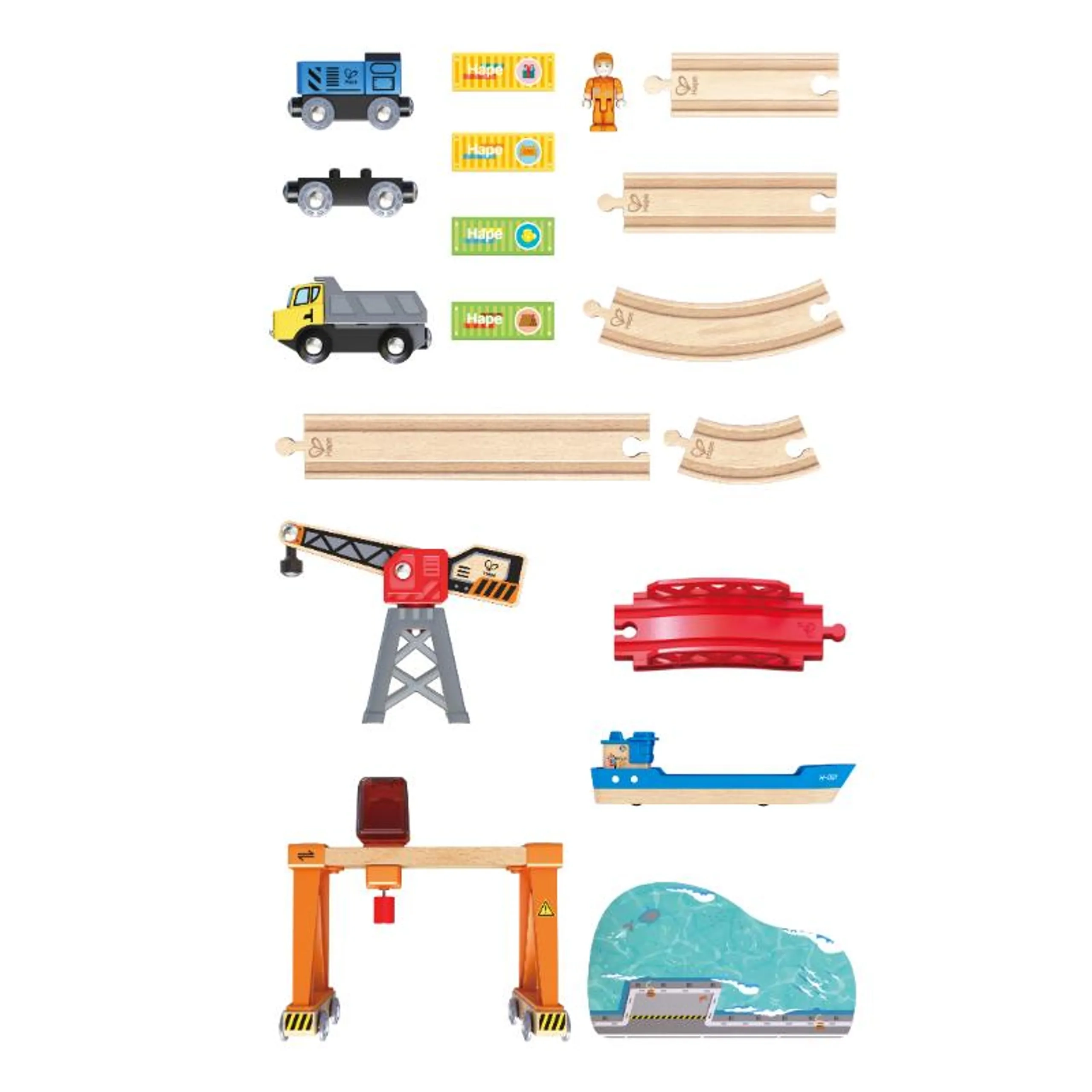 Lift & Load Harbour Train and Railway Set - 25pcs