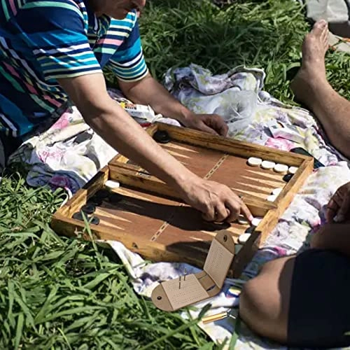 Travel Cribbage Board - Leather 2 Track 4 Metal Pegs