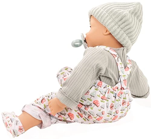 Maxy Muffin Lucky Mushroom Baby Doll - 16.5" Soft Bald blue eyes Ages 3+