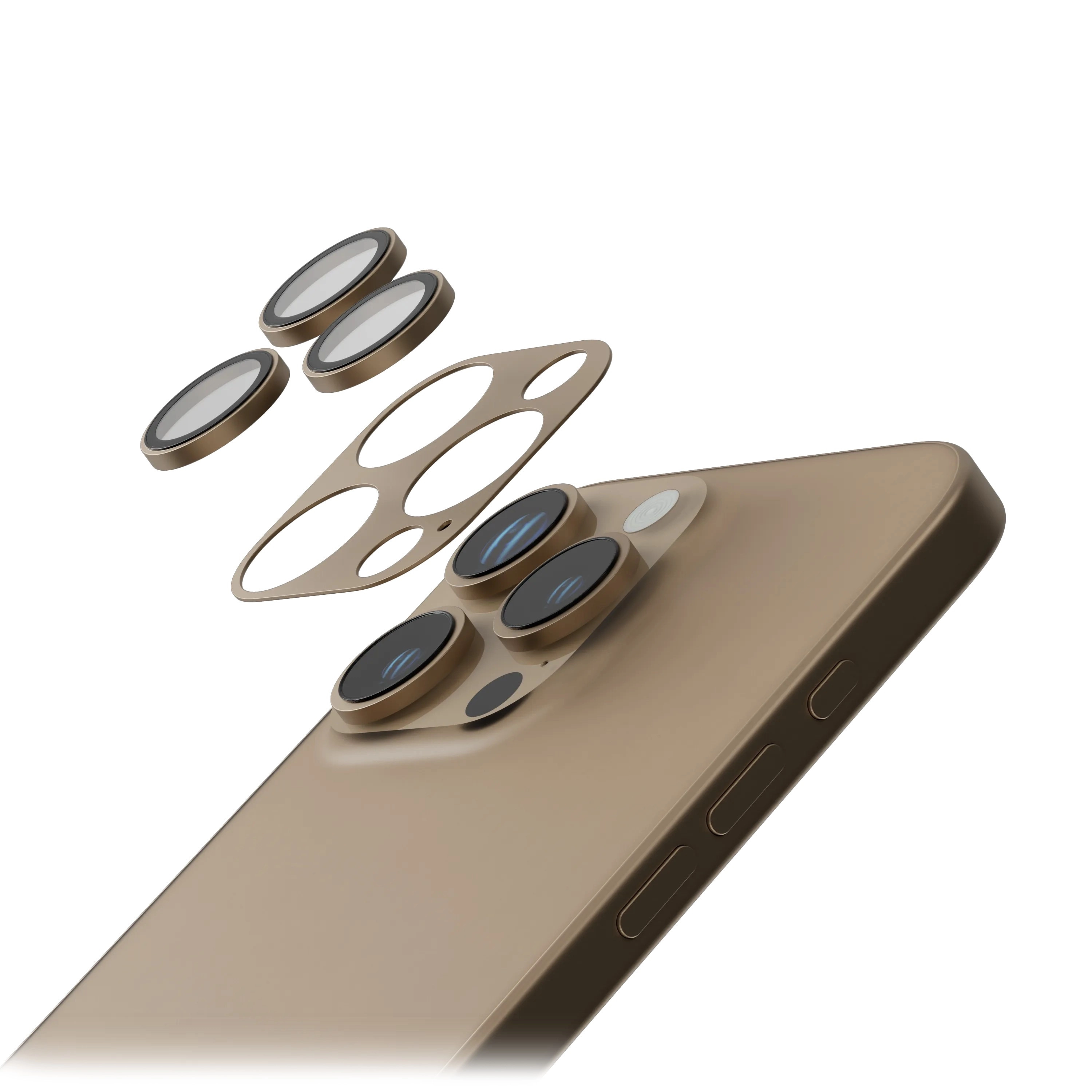 V-Smart Anti-Scratch Anti-Fingerprint High Transparency Aluminum Camera Lens Protector + Frame Protector for iPhone 16 Pro / iPhone 16 Pro Max