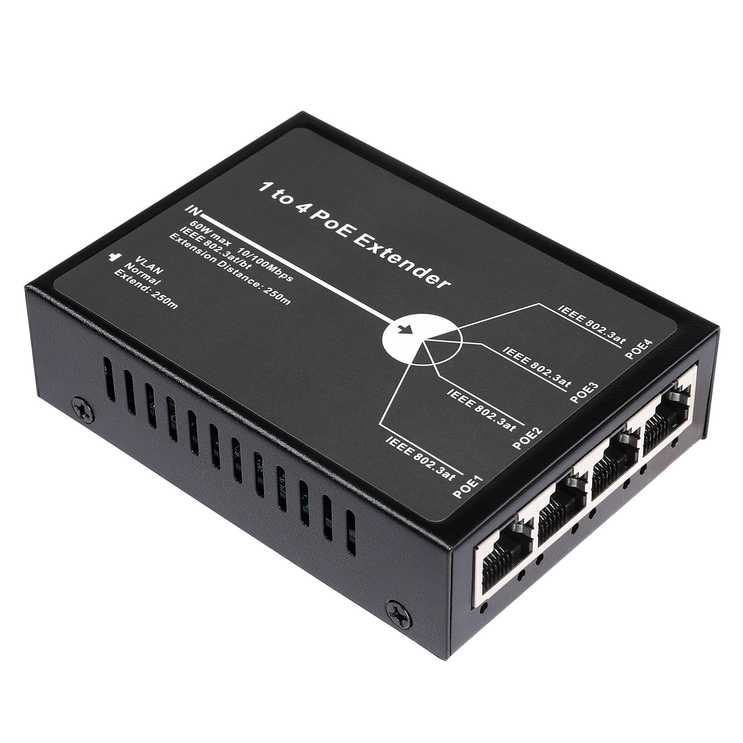POE5004G-V2 - 48V 30W 4 IEEE802.3af/at/BT 10/100/1000Mbps 60W