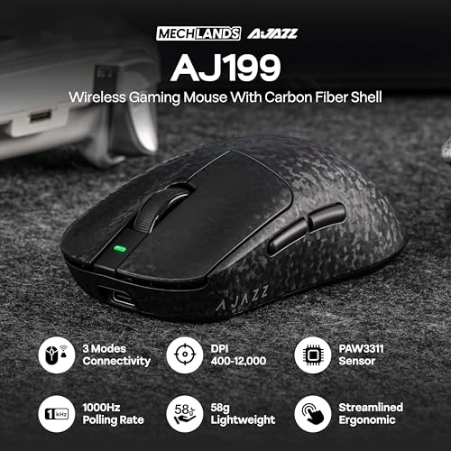AJ199 Lightweight Gaming Mouse - Bluetooth 2.4GHz USB-C