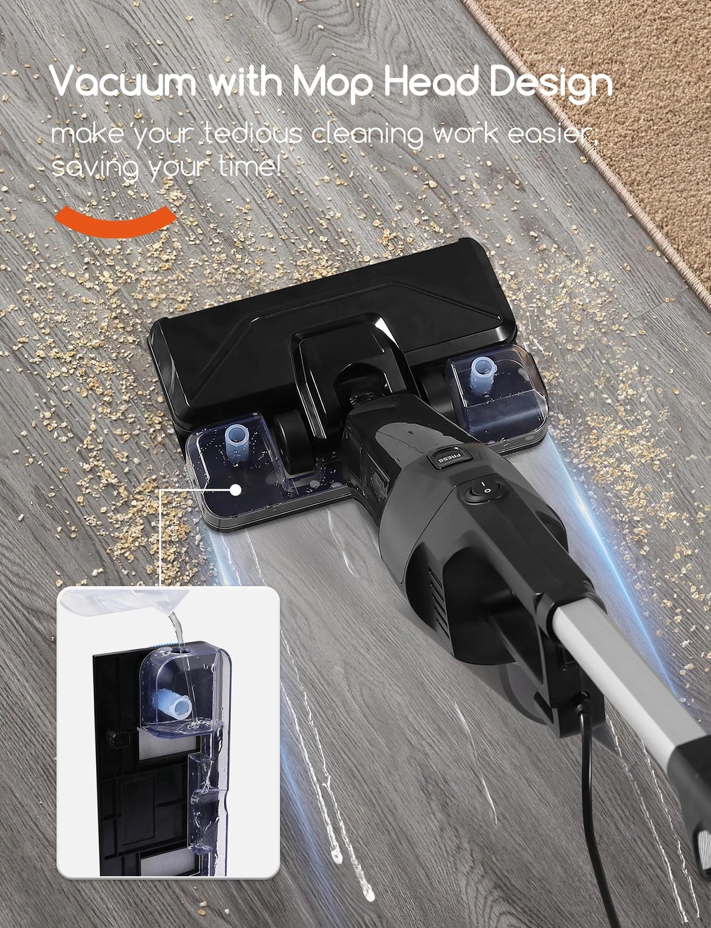 Stick Vacuum Cleaner - 2in1 Vacuuming and mopping