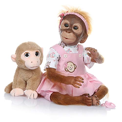 Reborn Monkey Doll - 21 inches (52cm) Silicone Vinyl Brown Ages 3+