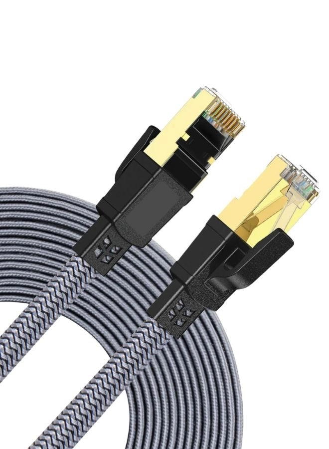 CAT8 Flat Braided Ethernet Cable - 5M