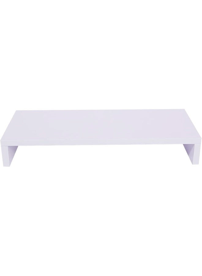 Horoof Home Wooden Monitor Riser - White 50x20x6 cm