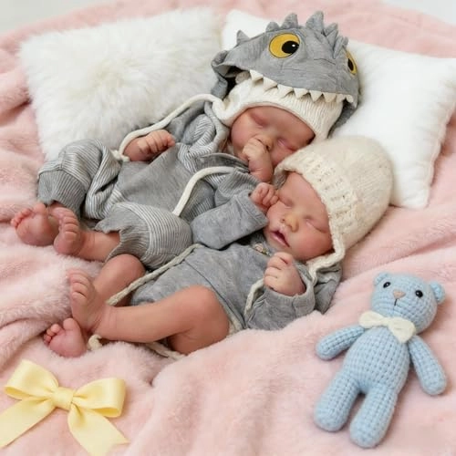 Reborn Baby Doll - 18 inch Silicone Boy and Girl Ages 3+ Bundle