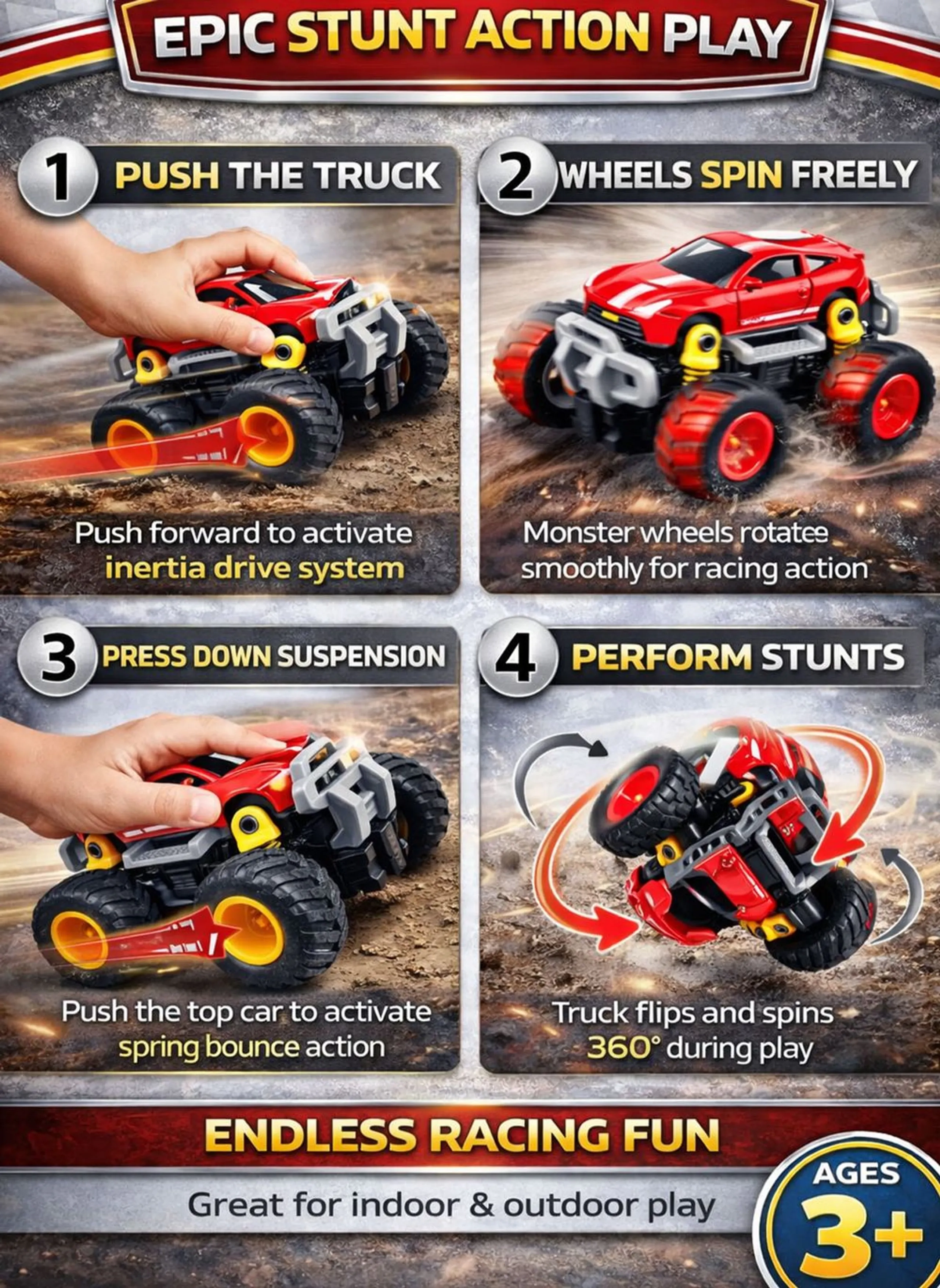 Stunt Monster Truck - 9 pcs