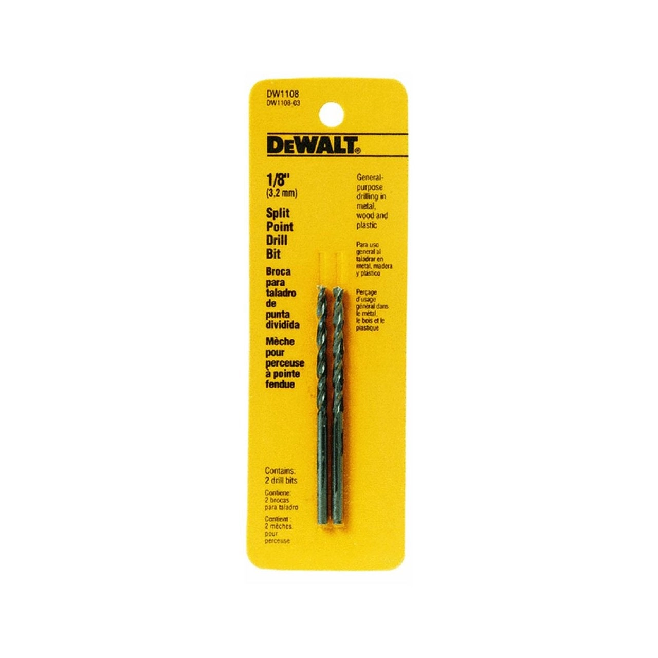 DeWALT DW1908 - 2 PK 1/8""