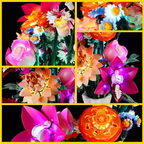 Light Kit for LEGO Pretty Pink Flower Bouquet 10342 - Plastic