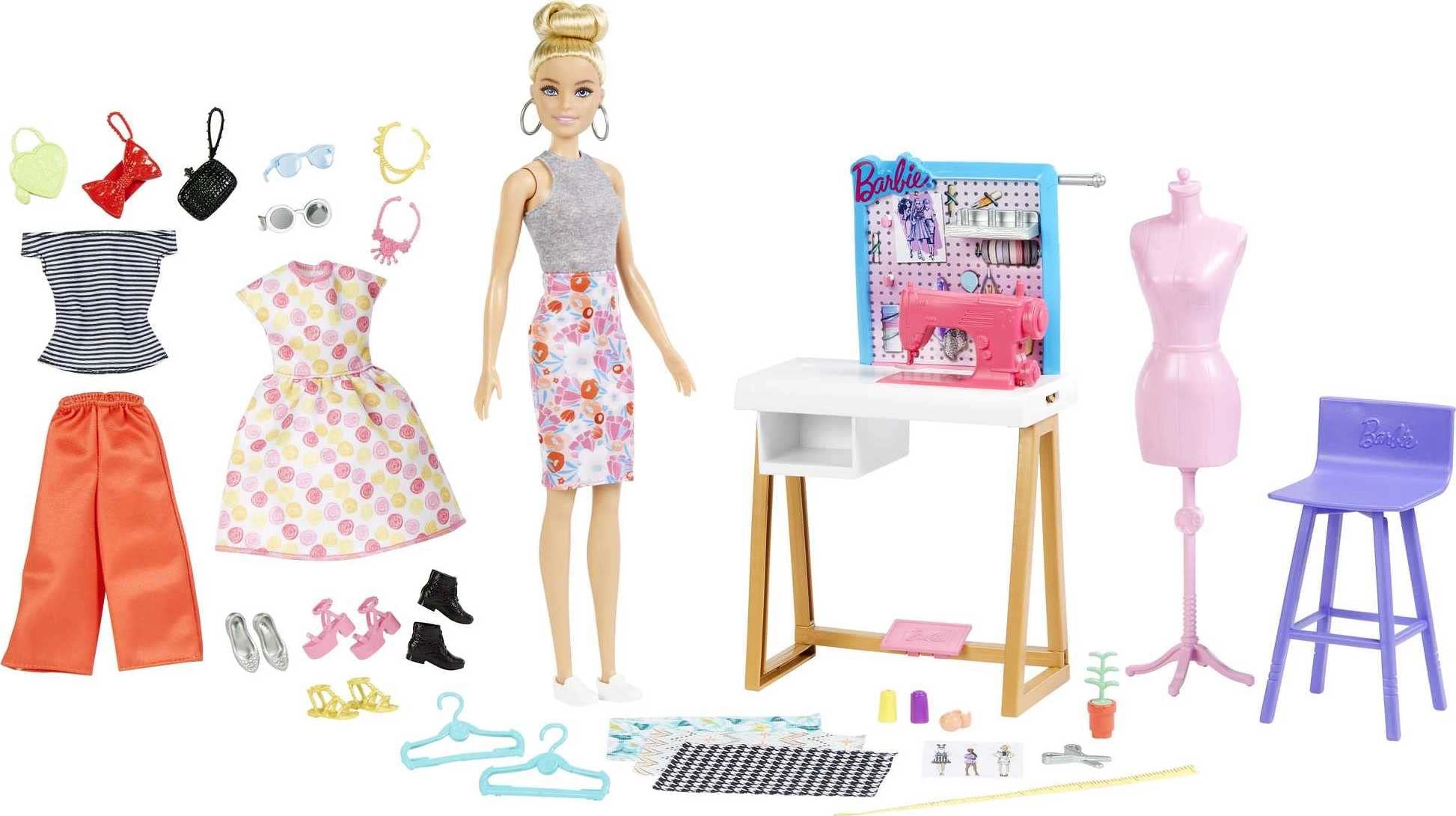 Barbie Fashion Designer Doll - 25+ Accessories Studio Playset Blonde Ages 3+